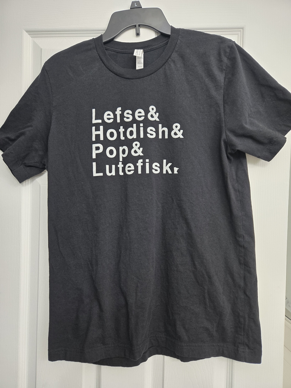 Black Graphic Tee with White Text